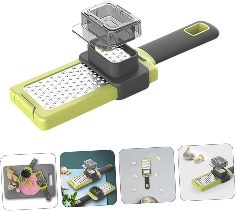 Cabilock 2pcs Manual Vegetable Slicer Garlic Mincer Handheld Chopper for Grating Slicing Kitchen Tool Light Green - Image 3